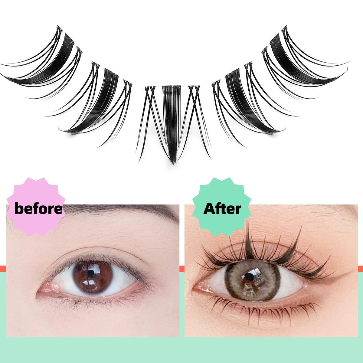 Wispy Lash Clusters DIY Lash E - Eyelash Extension Wet Look recension och pris