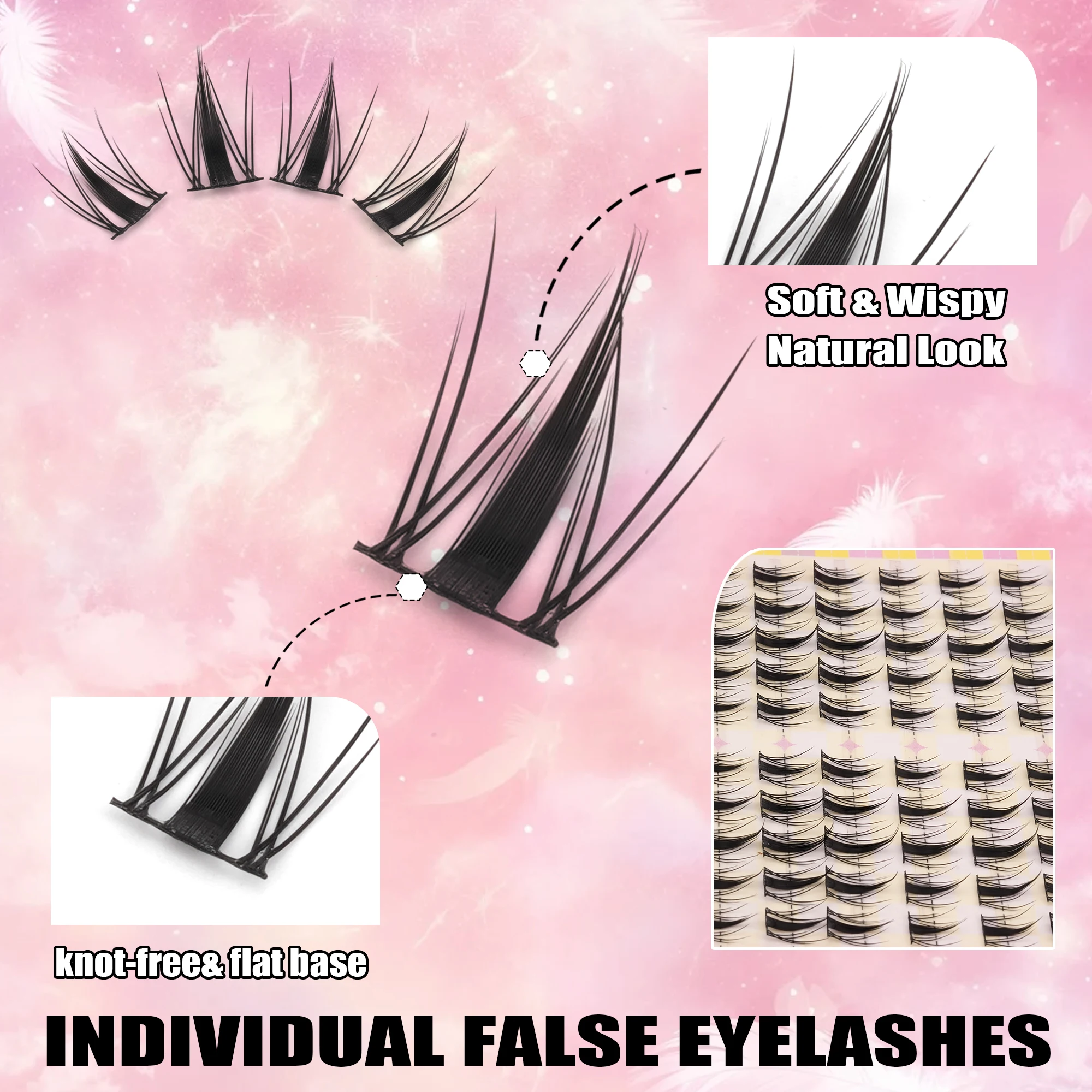 308PCS Mixed D Curl Soft Wispy - Eyelash Extension Individual recension och pris