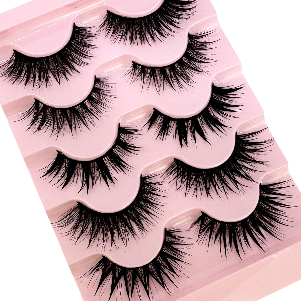 NEW 5 Pairs Lashes Manga Lashe - Eyelash Extension Wet Look recension och pris