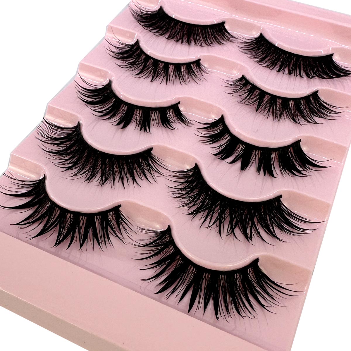 NEW 5 Pairs Lashes Manga Lashe - Eyelash Extension Wet Look recension och pris